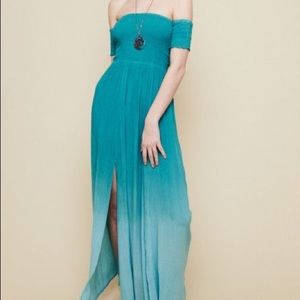 Lynne Teal Ombré Maxi Dress